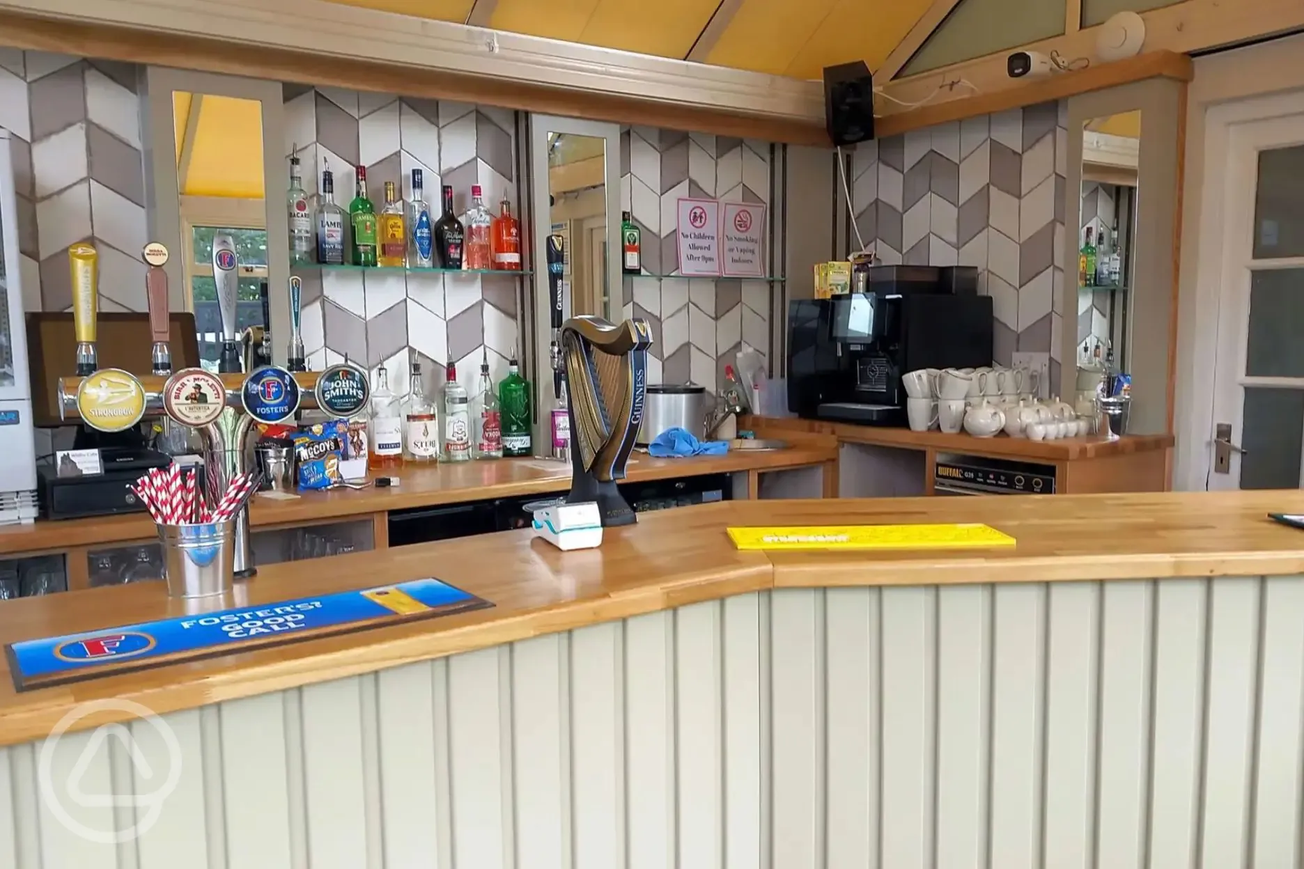 Bar area serving hot and cold drinks Bar area serving hot and cold drinks