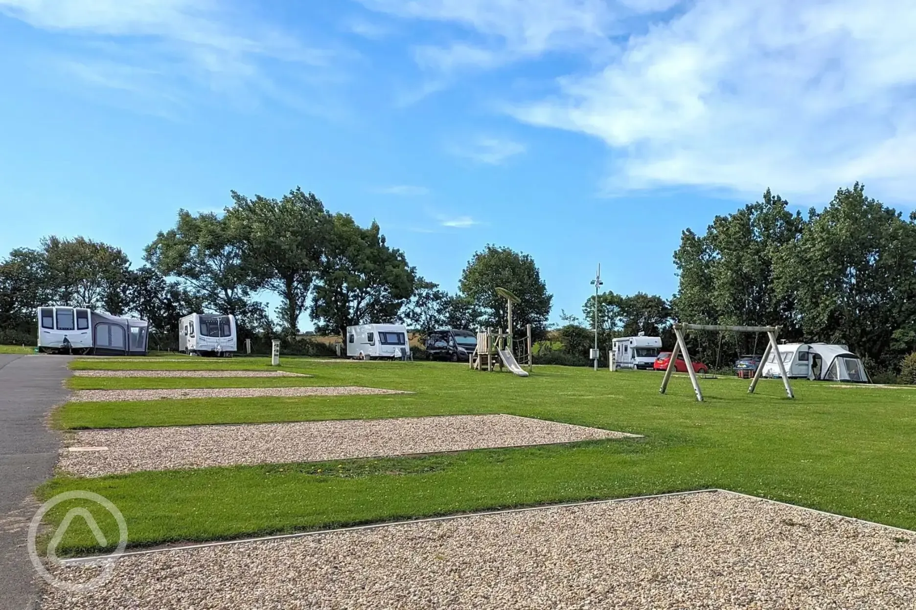 Hardstanding pitches with optional 16 amp metered electric hook up Hardstanding pitches with optional 16 amp metered electric hook up