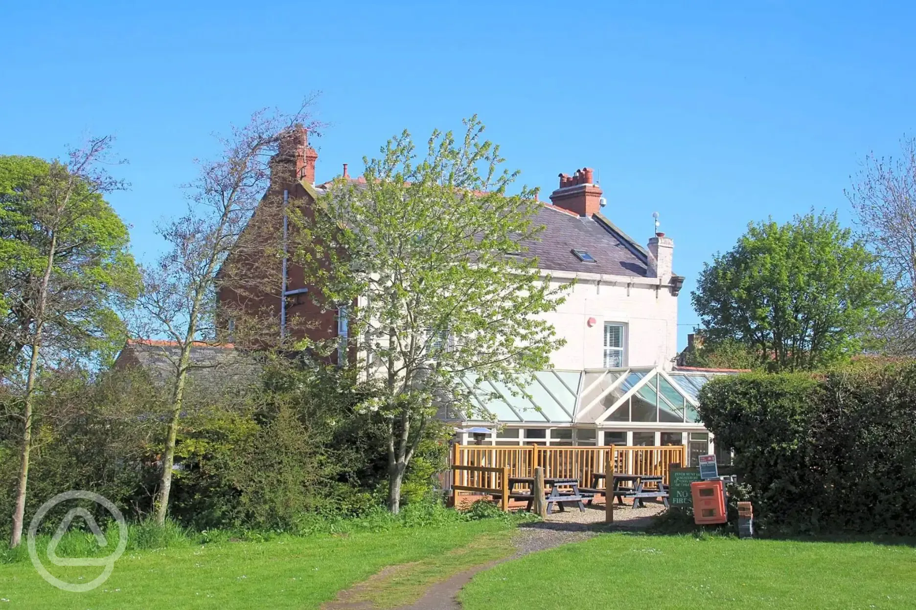 Pathway from the lower camping field to the bar Pathway from the lower camping field to the bar