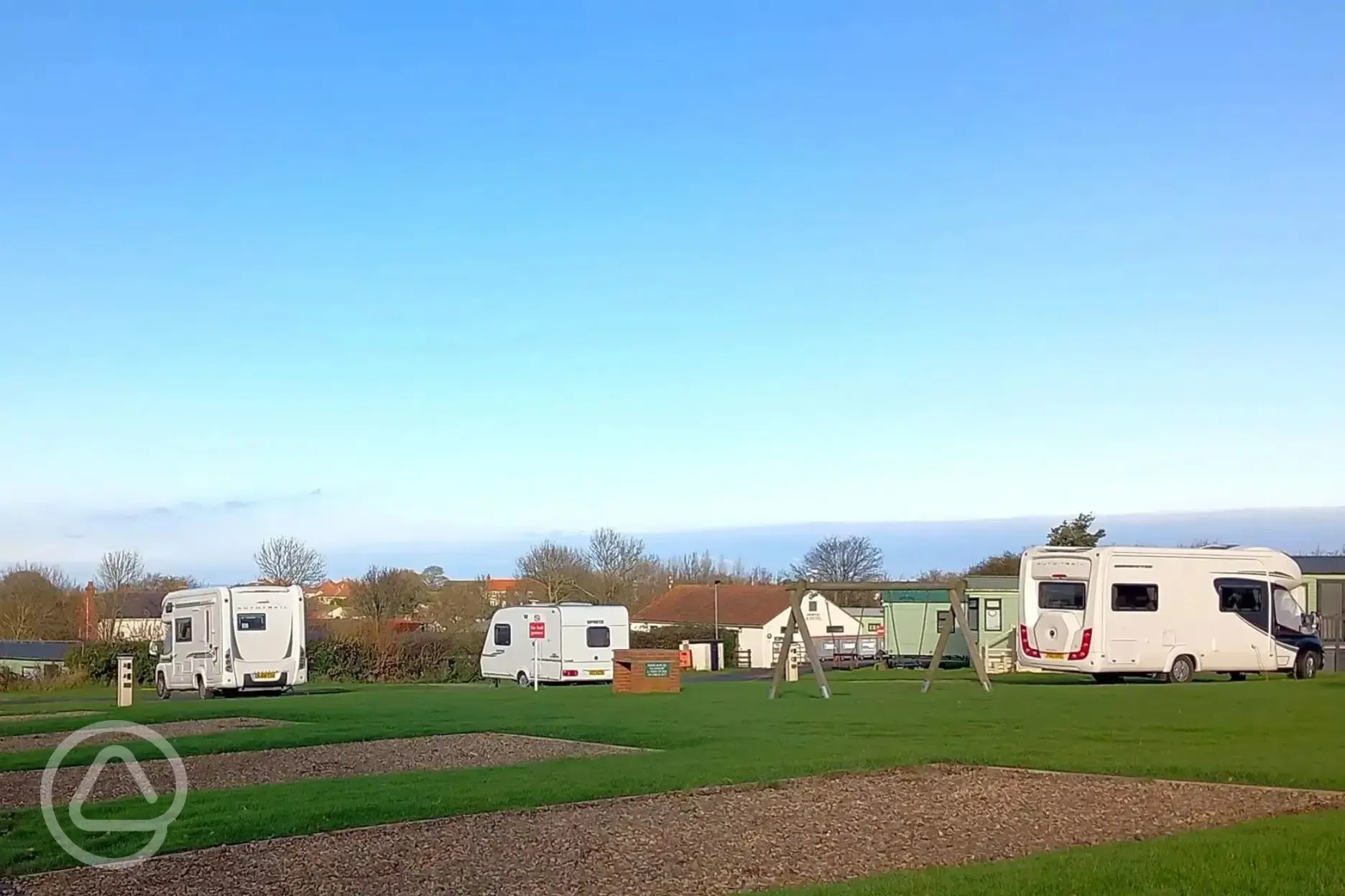 Hardstanding pitches measuring 5m by 10m with optional 16 amp electric hook up Hardstanding pitches measuring 5m by 10m with optional 16 amp electric hook up