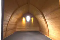 Standard camping pod interior with lighting (bring beds and bedding)