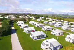 Aerial of the electric hardstanding pitches (8m x 8m) with 10 amp hook ups