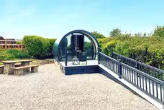 Super glamping pod with ramp access and a glass front Super glamping pod with ramp access and a glass front