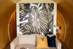 Super glamping pod sofa (will pull down-bed behind)