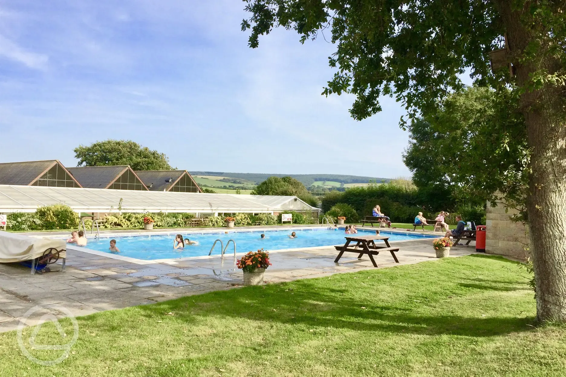 Outdoor heated pool open late May to early September.