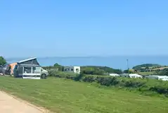 Grass pitches with sea views