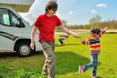 Electric grass camping pitches (11m x 10m) with 10 amp hook ups