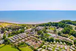 Aerial of Lady's Mile Holiday Park towards the coast and Dawlish