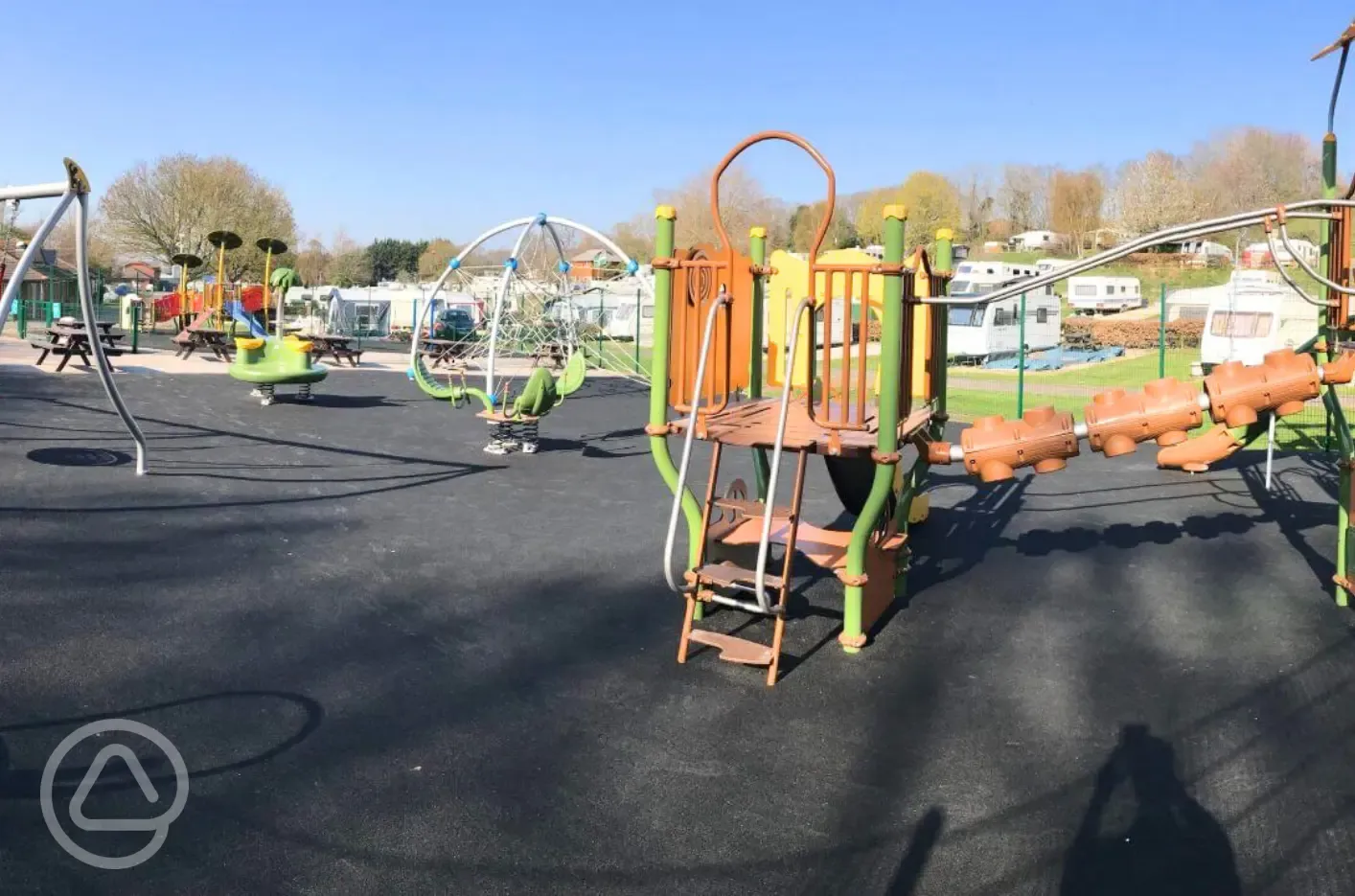 Play park with climbing frames