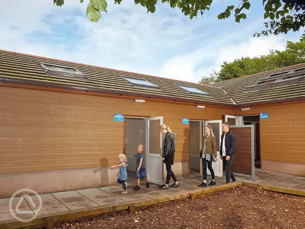 Facilities block with ladies and gents bathrooms