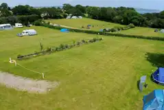 Aerial of the Fox and Badger field with the sea in the background