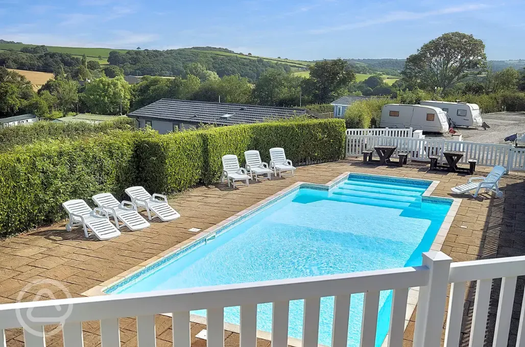 Outdoor heated swimming pool
