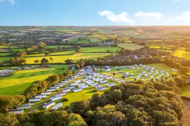 Aerial view of campsite
