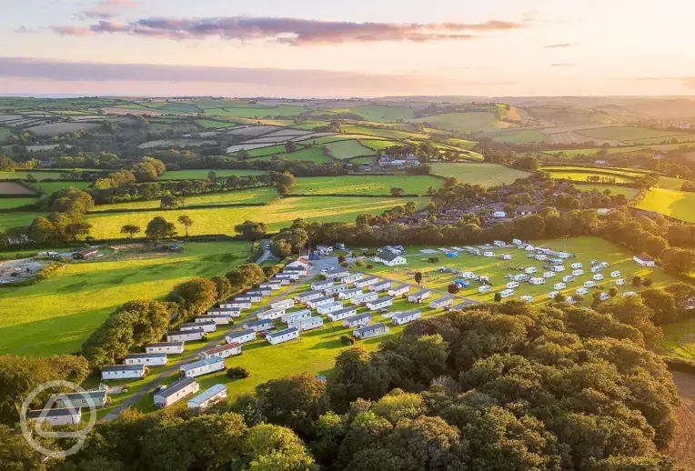 Aerial view of campsite