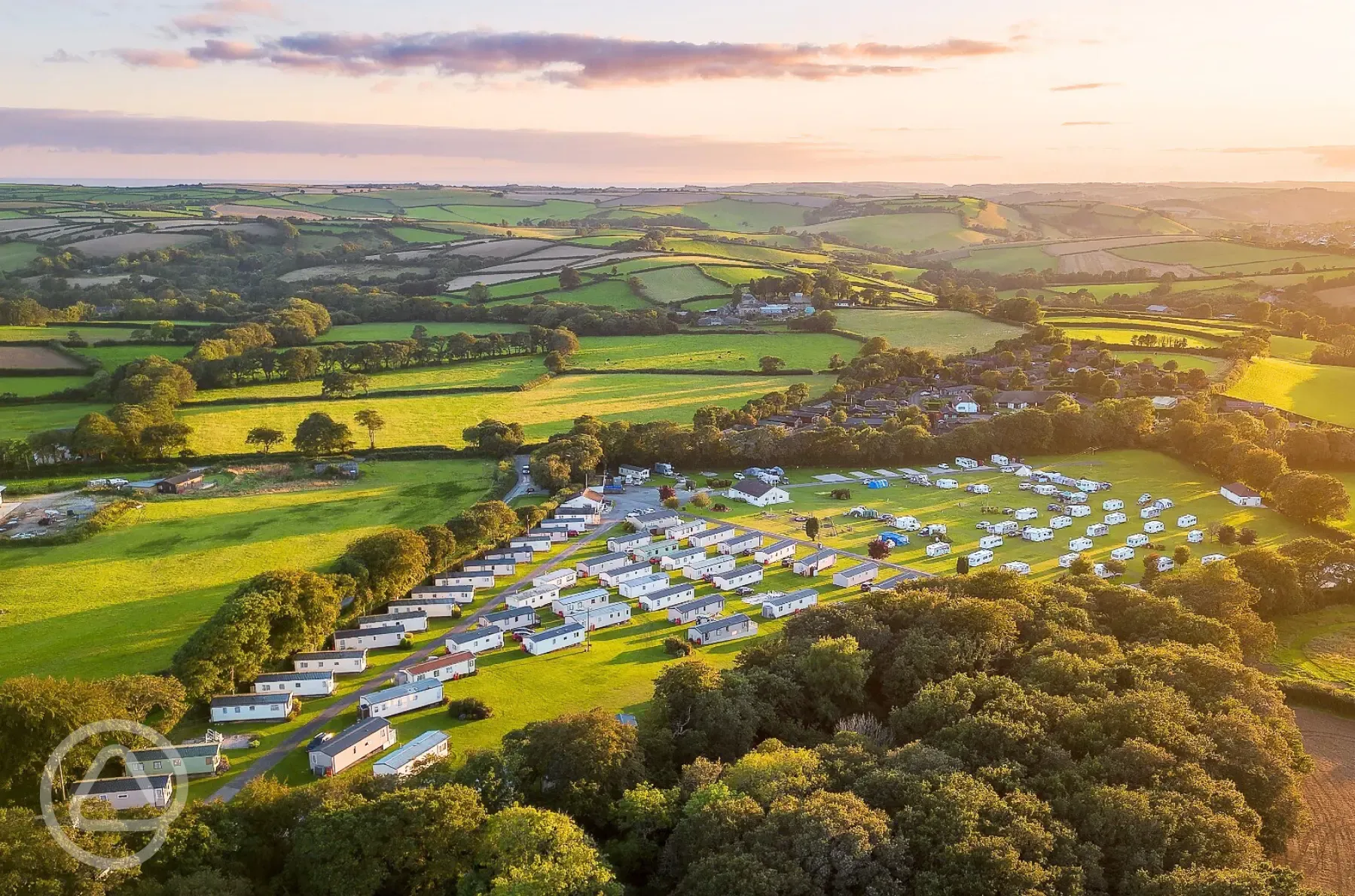 Aerial view of campsite