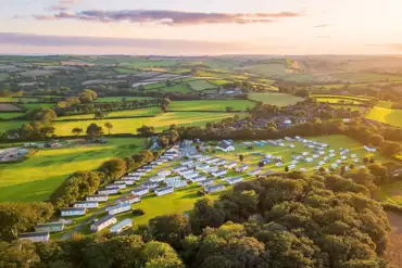 Aerial view of campsite
