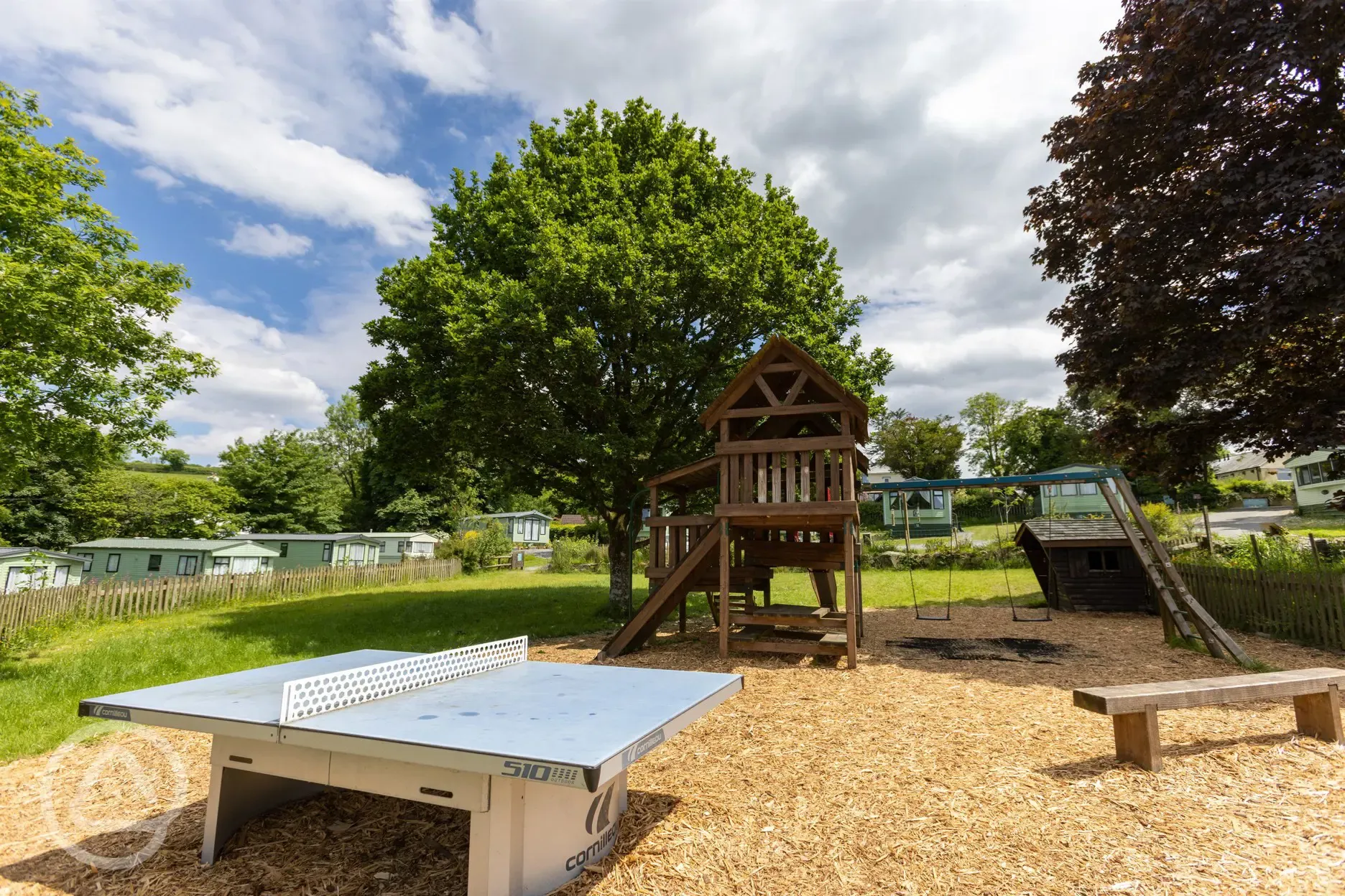Children's play area with table tennis
