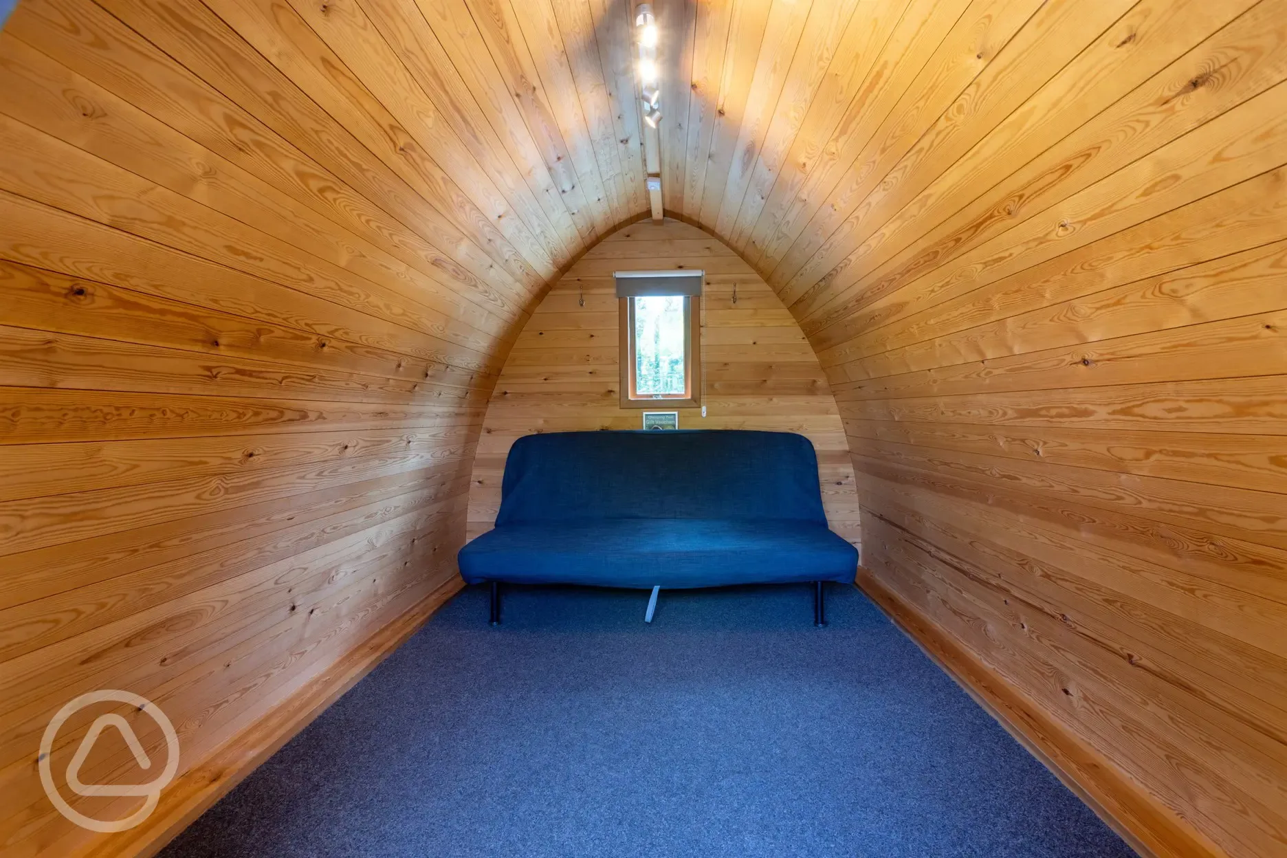 Large camping pod interior