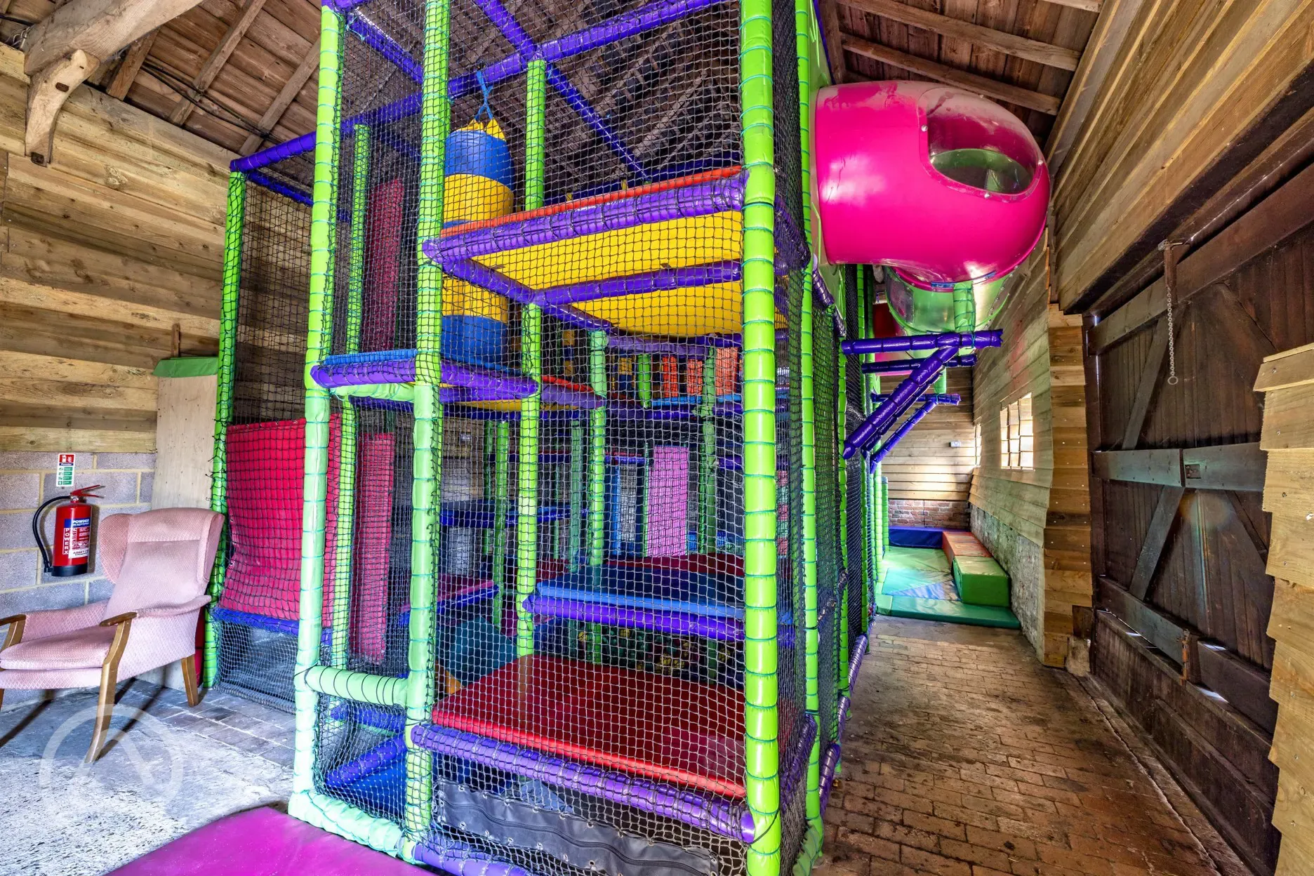 Indoor soft play barn interior