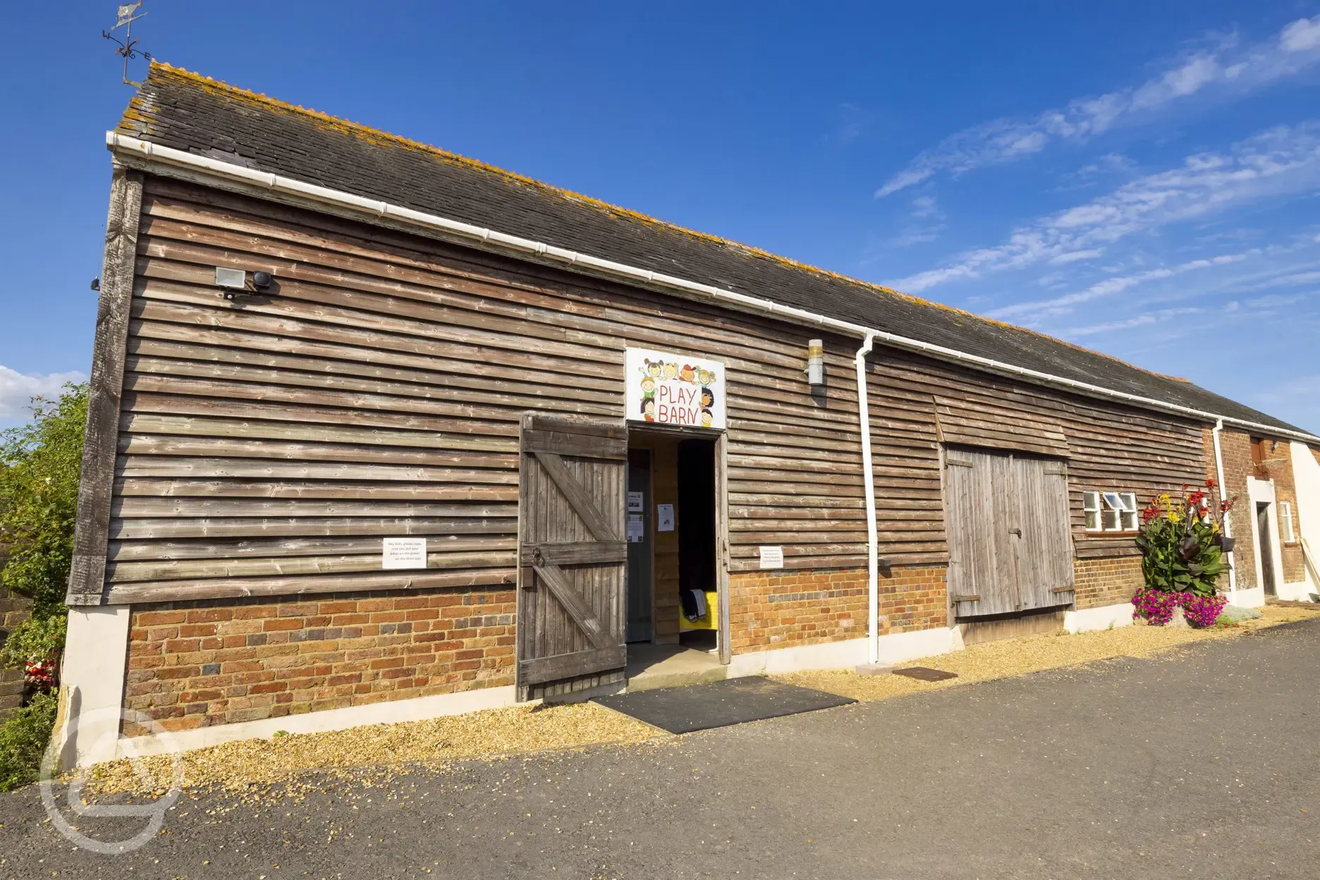 Indoor soft play barn entrance