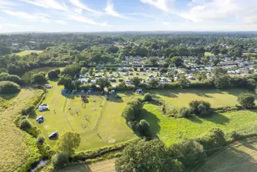 Aerial of the campsite and surrounding countryside