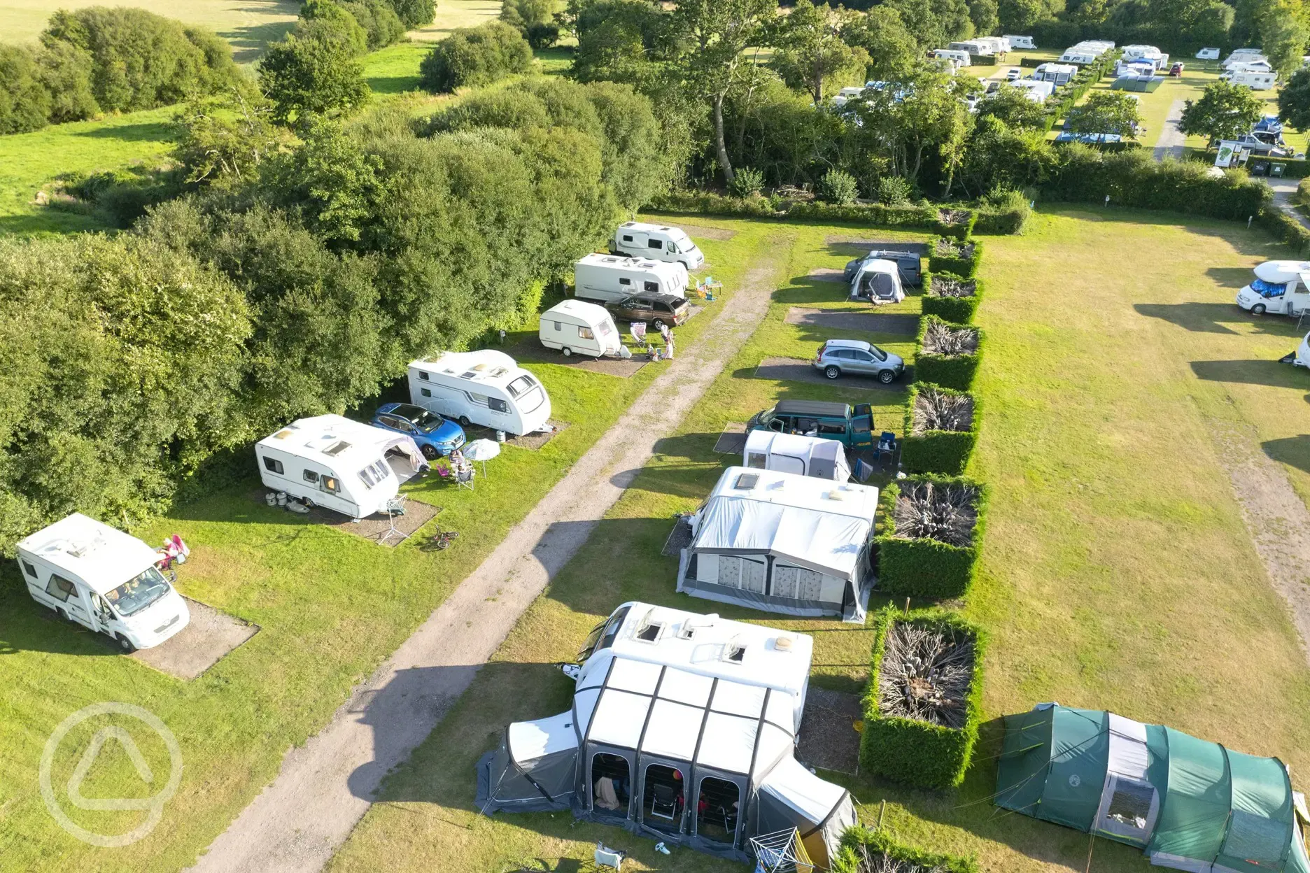 Aerial of the electric hardstanding pitches