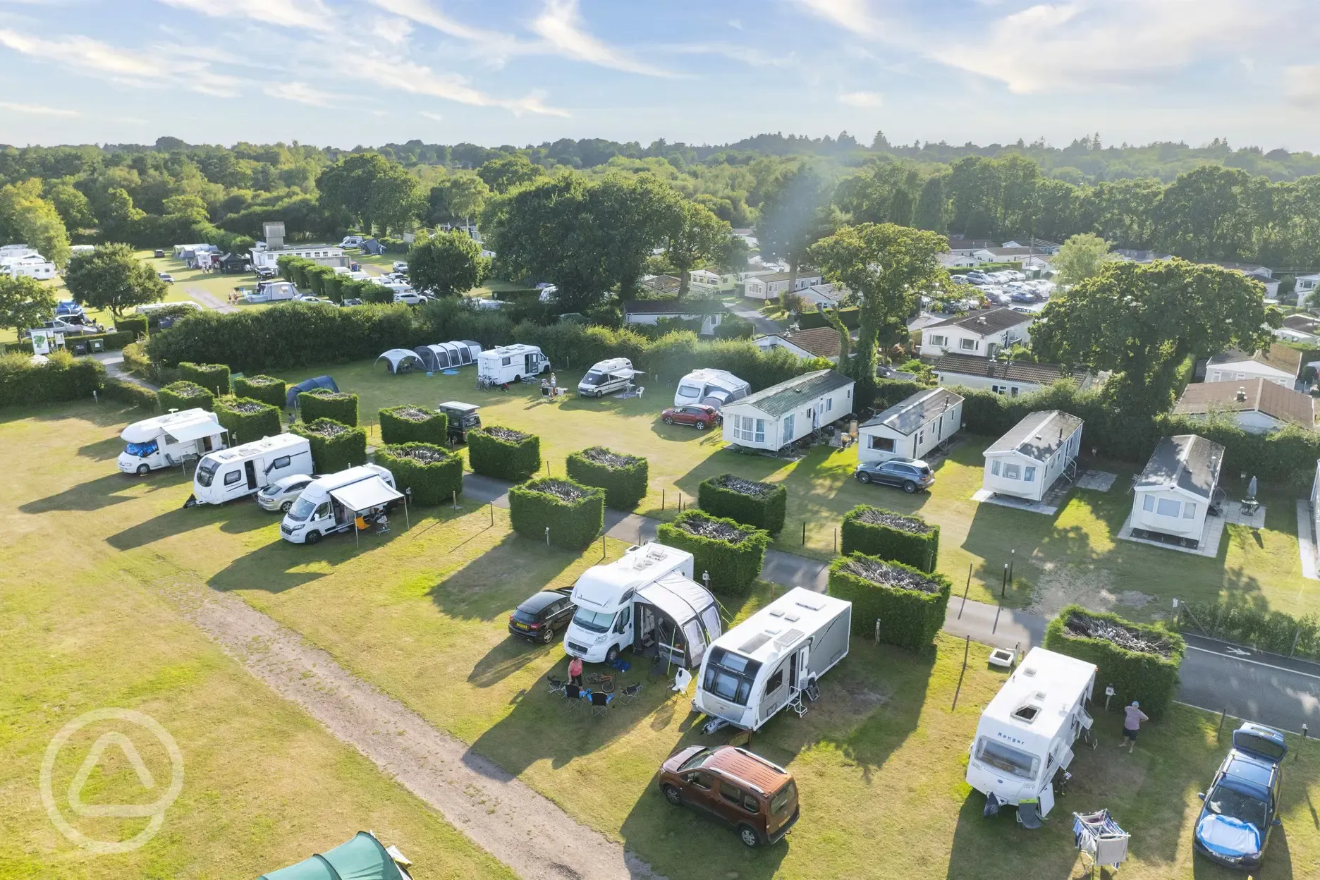 Aerial of the electric hardstanding pitches