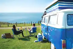 Electric grass campervan pitches with sea views