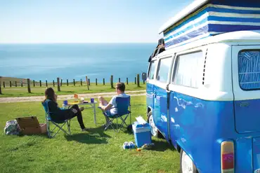 Electric grass campervan pitches with sea views