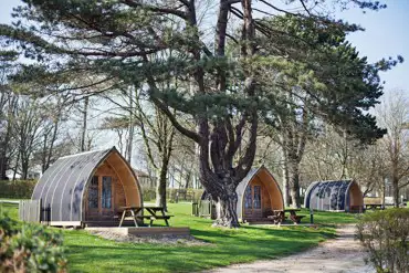 Camping pods sit within our touring or camping area