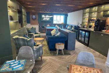 Guest lounge with self-serve bar