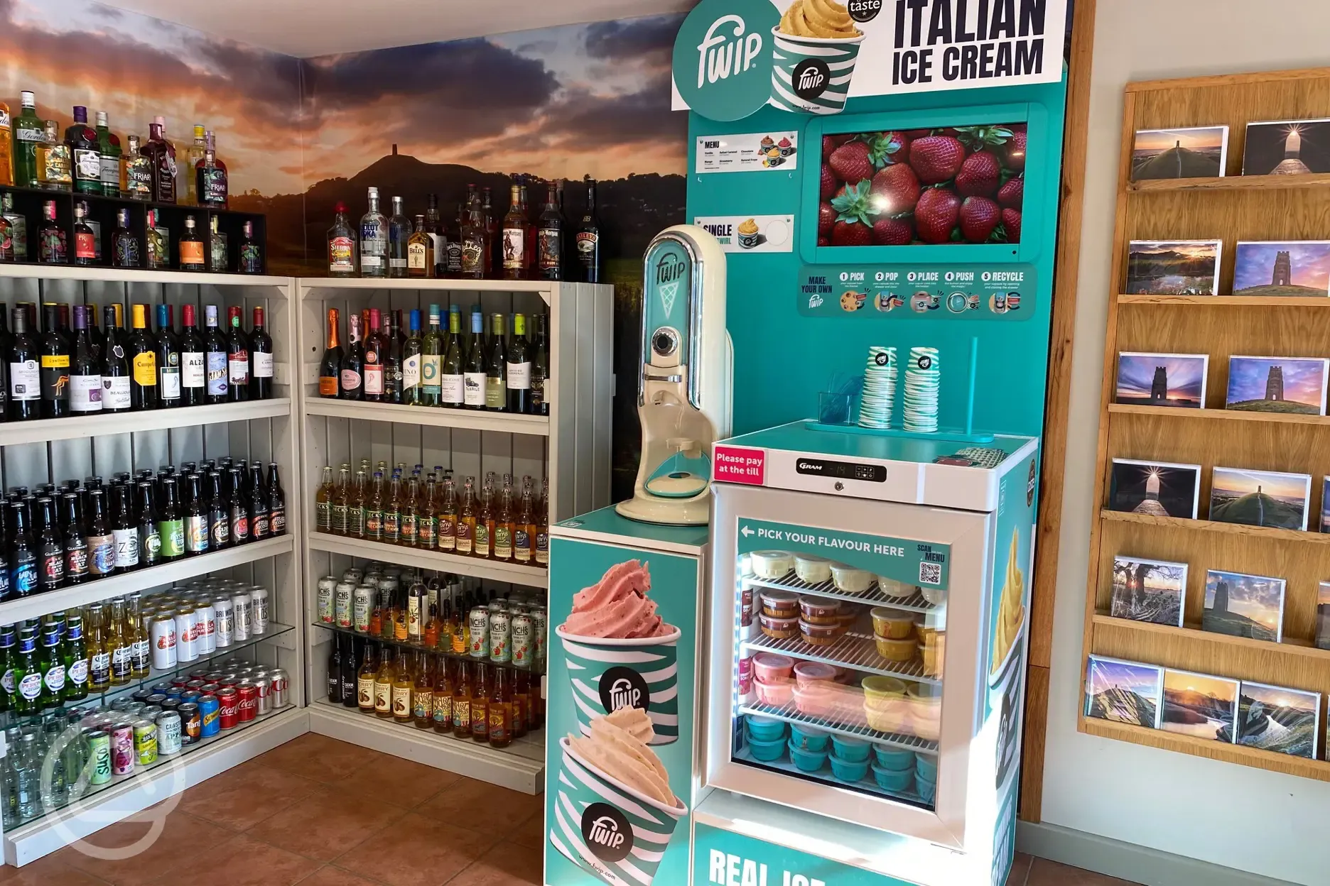 Ice cream machine inside the shop