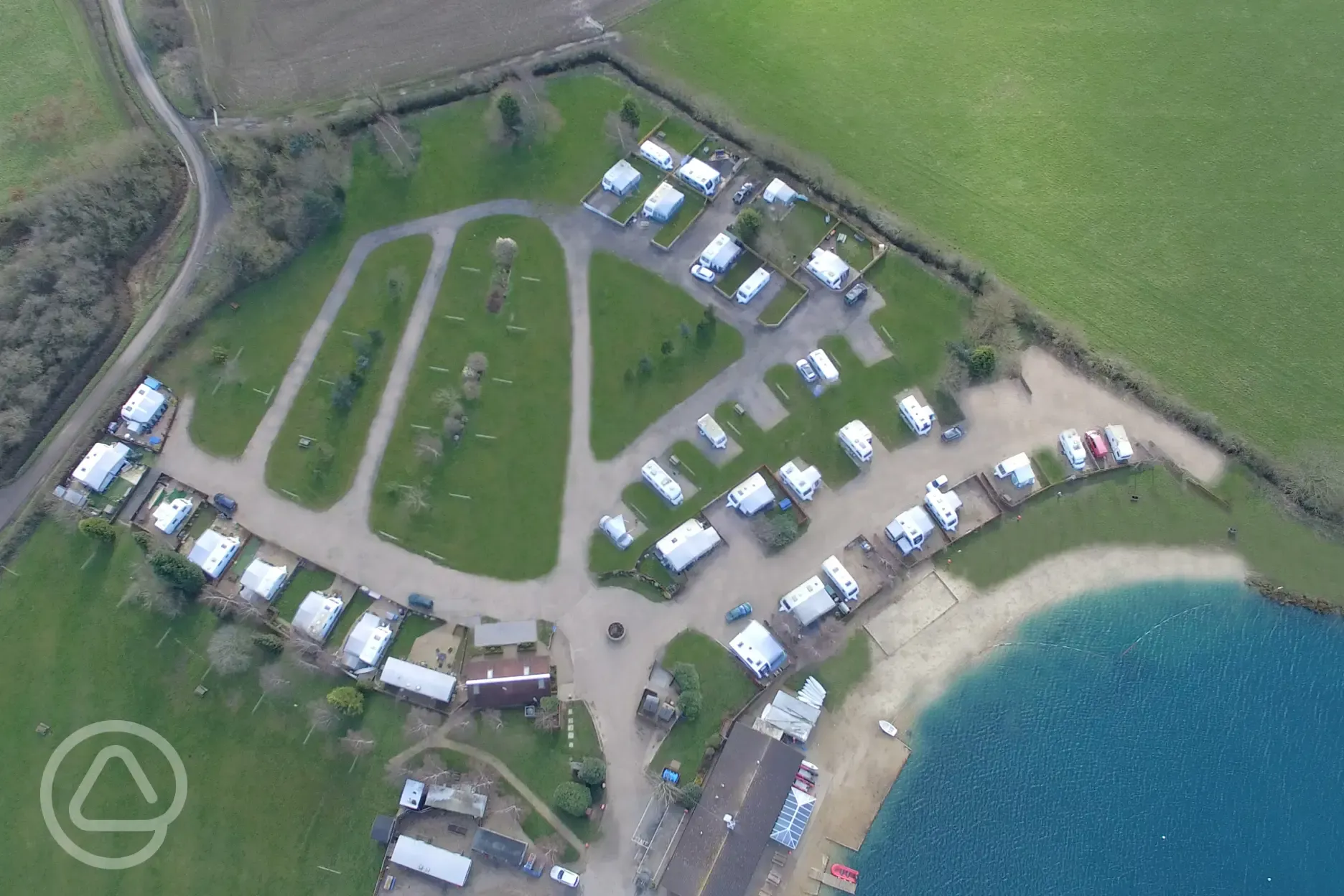 The main campsite at Bosworth Water Park