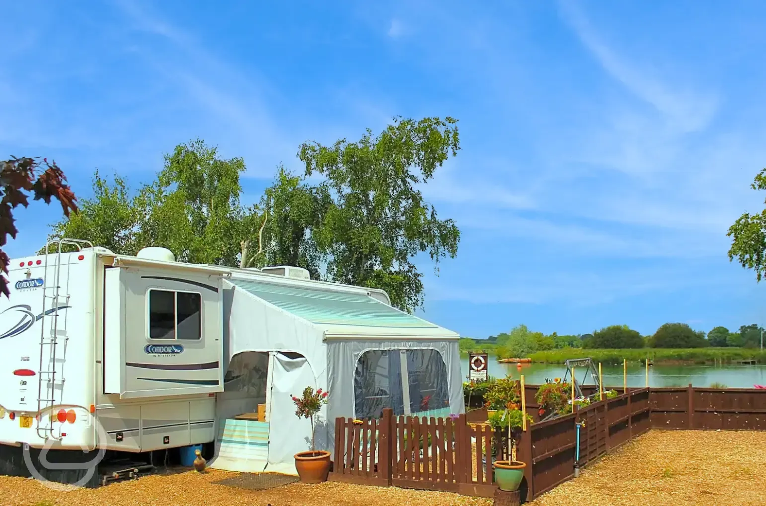 Waterside fully serviced gravel touring pitch