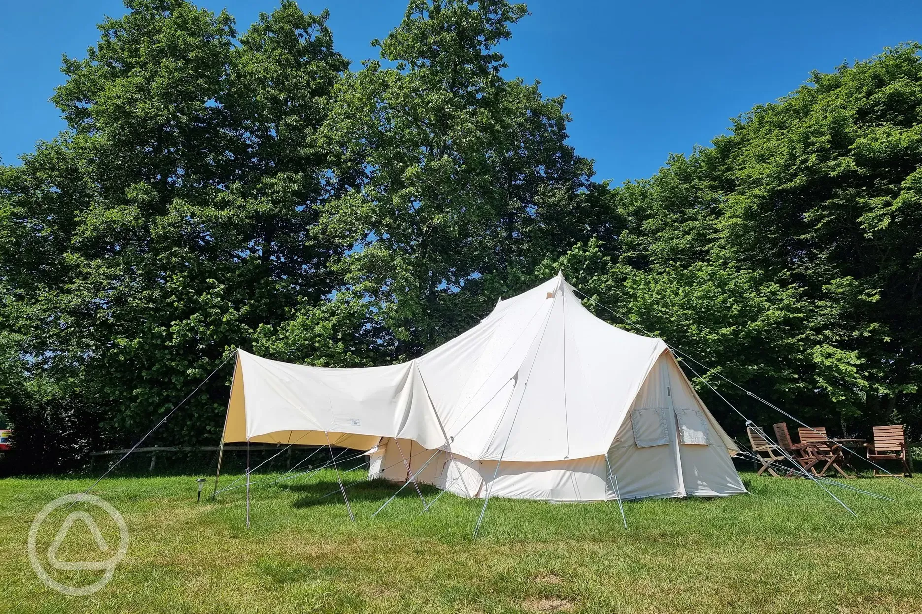 Large furnished bell tent
