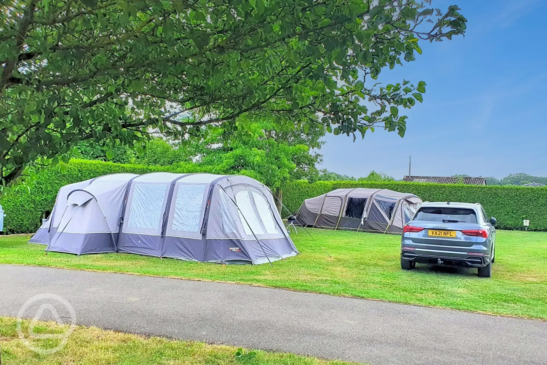 Electric grass pitches with parking on your pitch