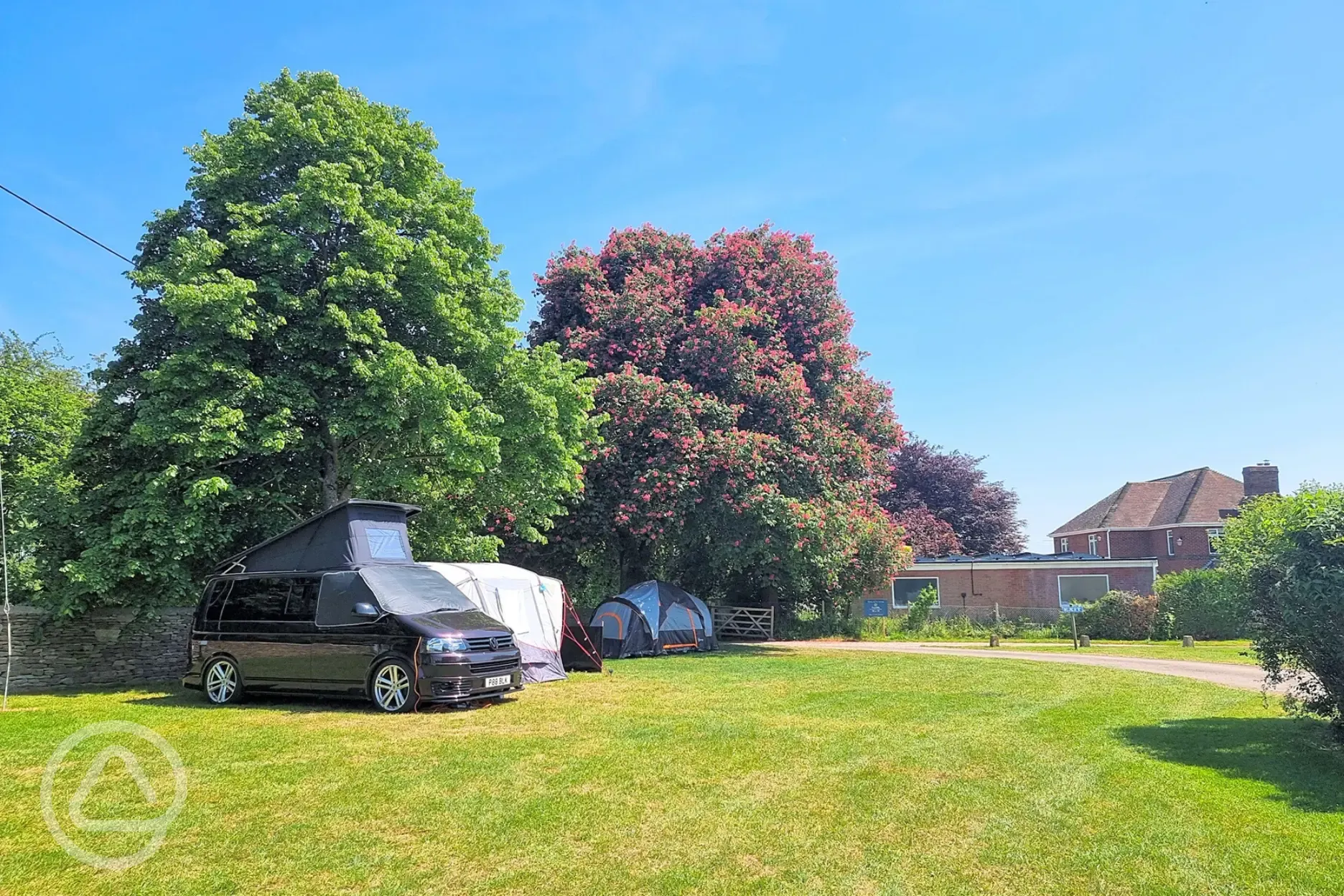 Non electric grass pitches near the site entrance