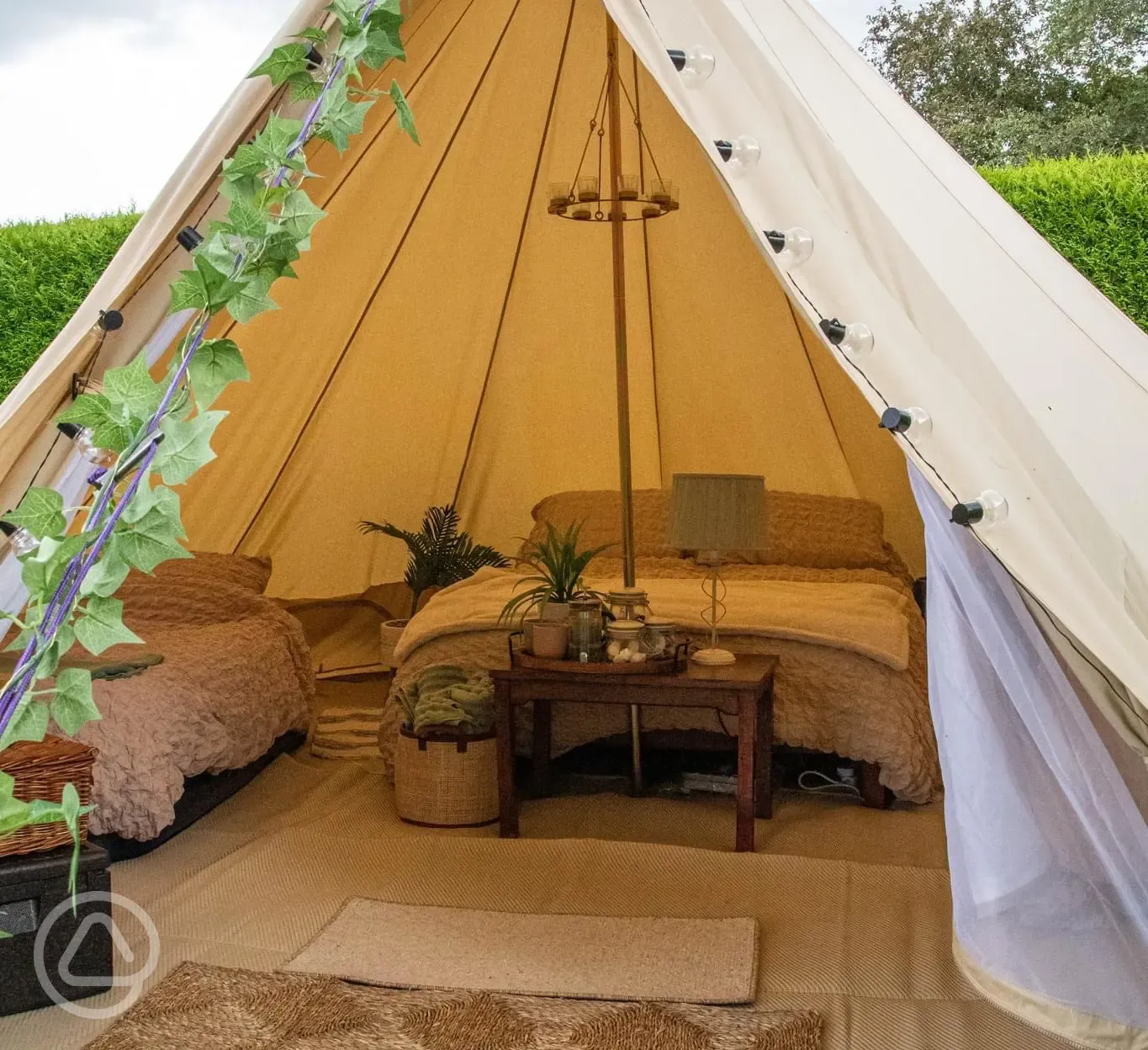 Furnished bell tent