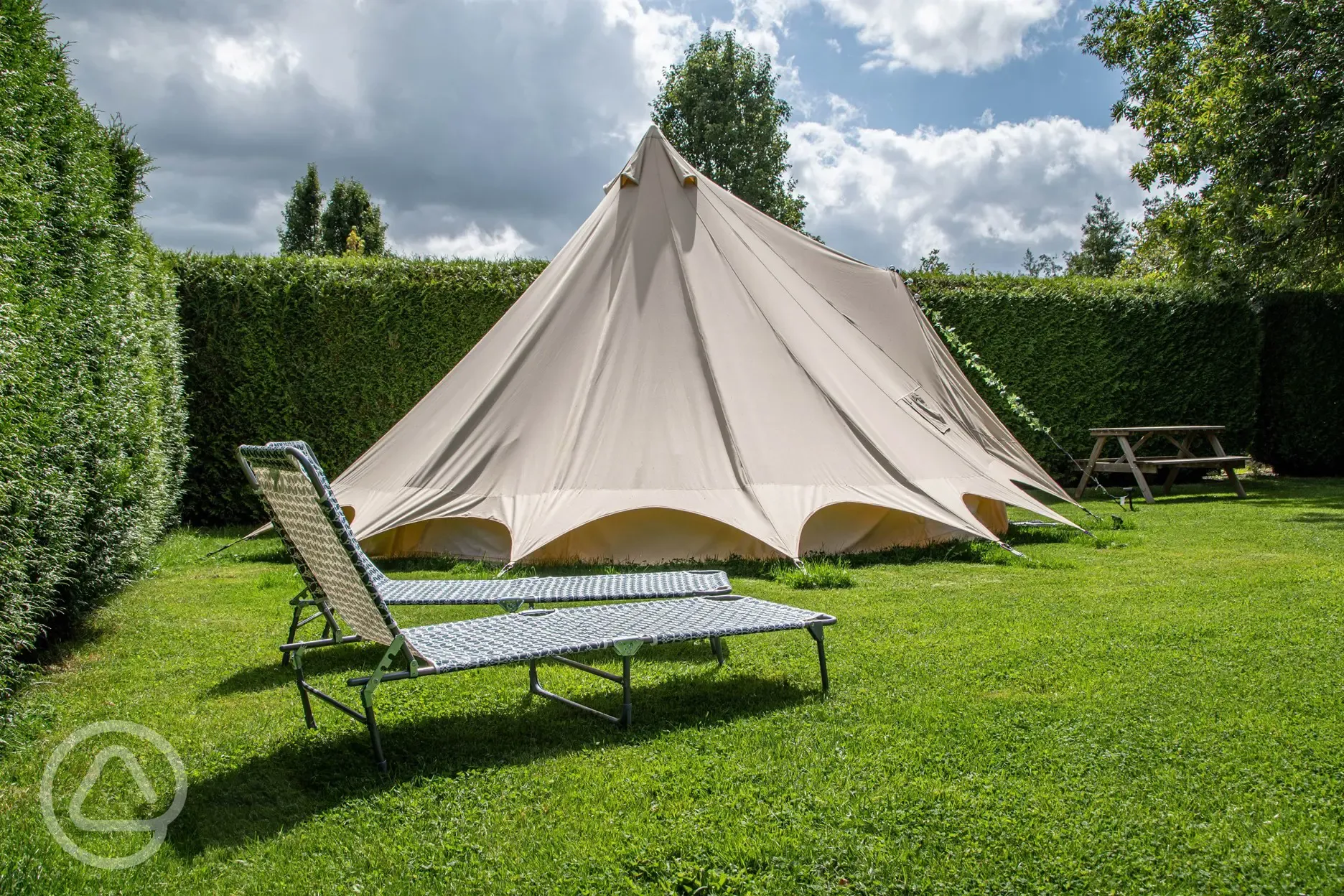 Furnished bell tent