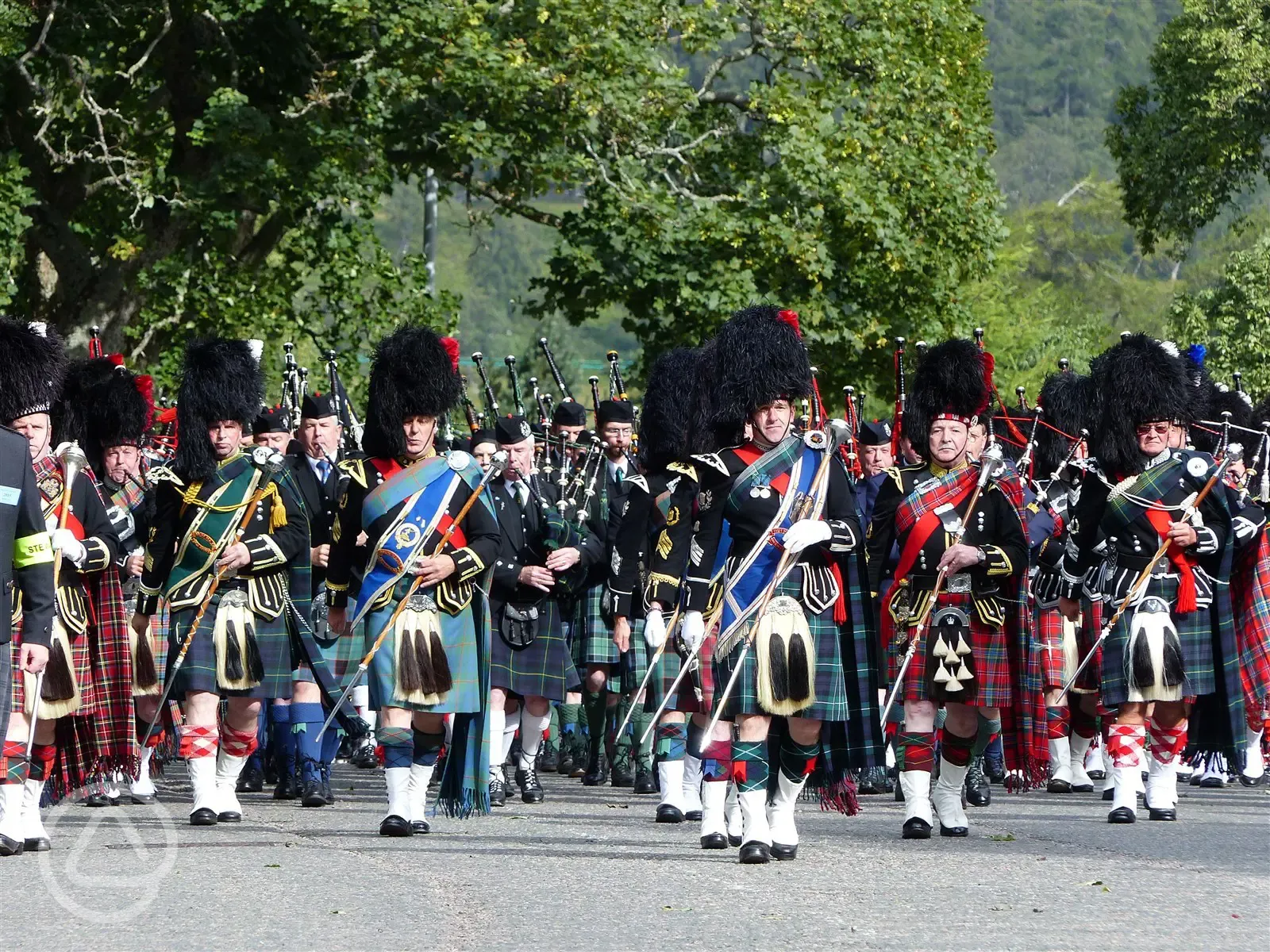 Pipers during the Braemar gathering.