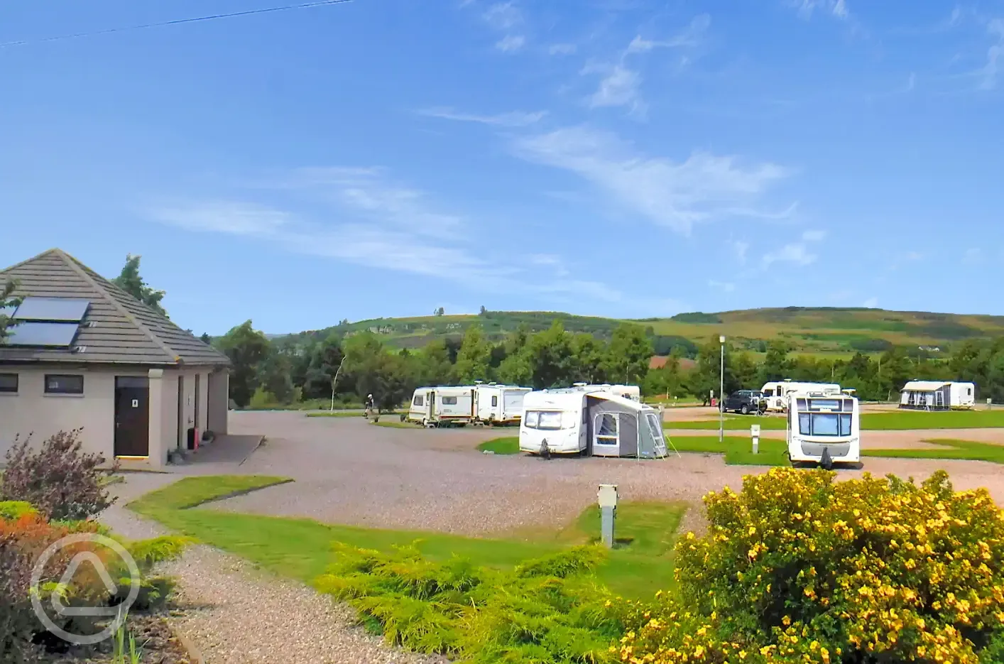 Fully serviced hardstanding touring pitches