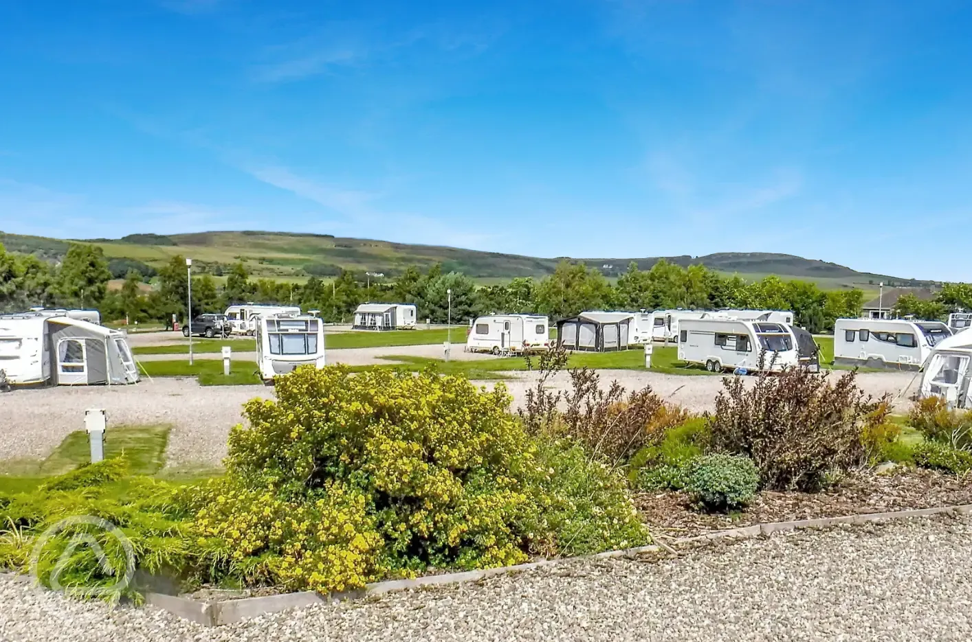 Fully serviced hardstanding touring pitches