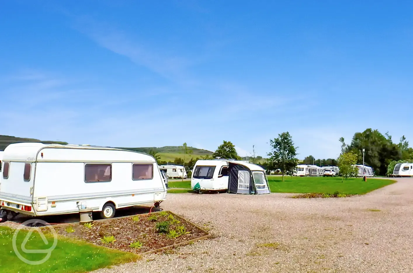 Fully serviced hardstanding touring pitches