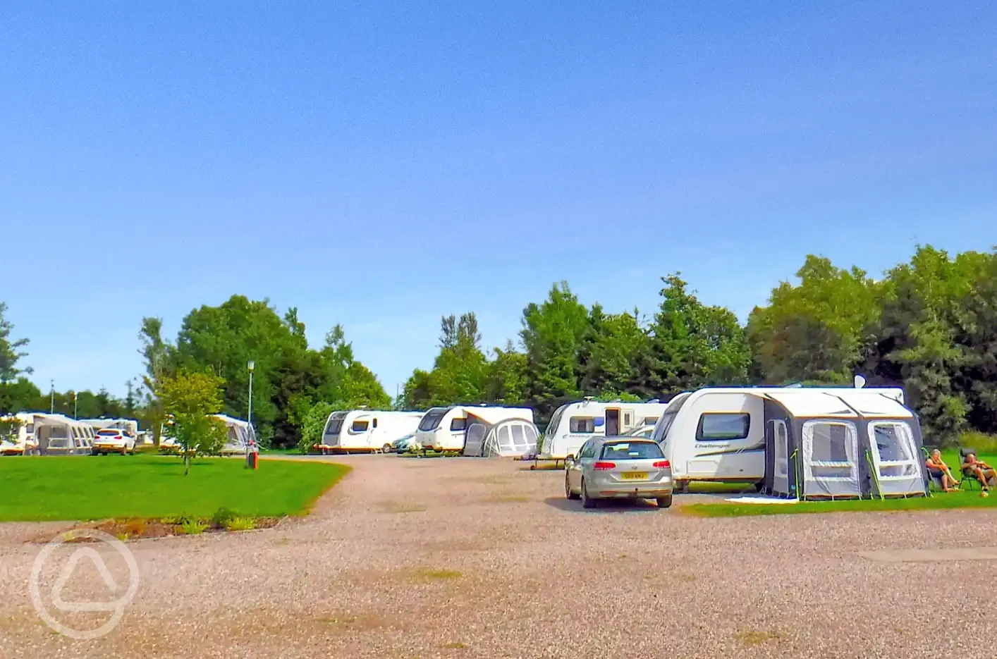 Fully serviced hardstanding touring pitches