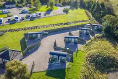 Aerial view of the shepherd's huts