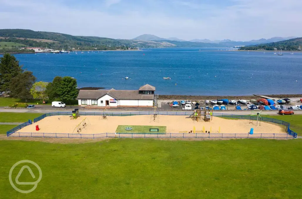 Outdoor play area on the banks of Gare Loch Outdoor play area on the banks of Gare Loch