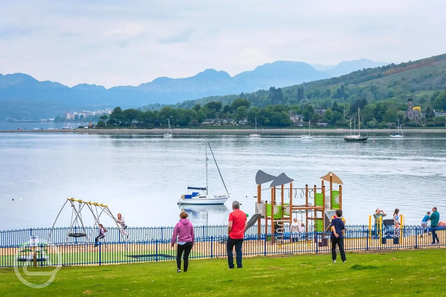 Outdoor play area overlooking Gare Loch Outdoor play area overlooking Gare Loch