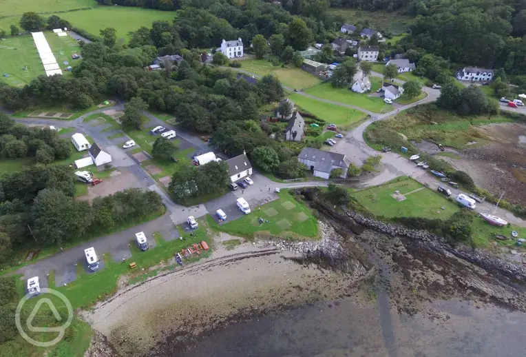 Birds eye view of Shieling Holidays on the Isle of Mull