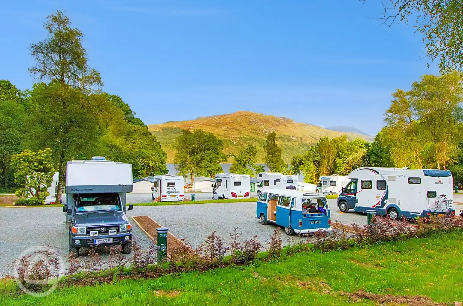 Fully serviced hardstanding touring pitches