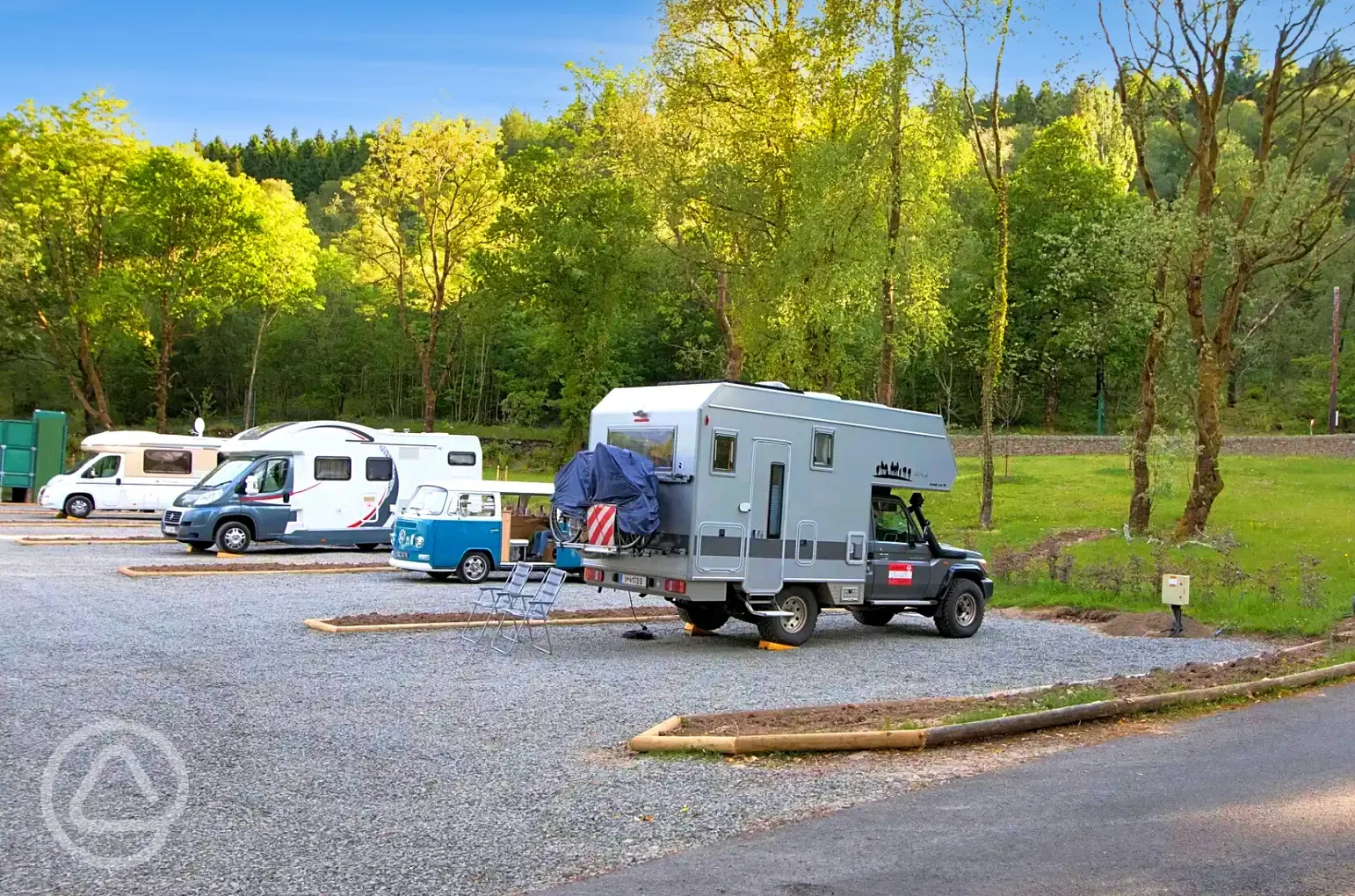 Fully serviced hardstanding touring pitches